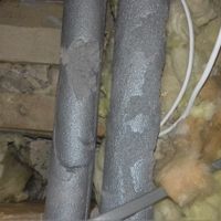 Showing damage caused by rats chewing through pipework